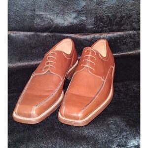 Mezlan Canova Brown Leather Square Toe Cap Toe Oxford Dress Shoes Men 9.5M